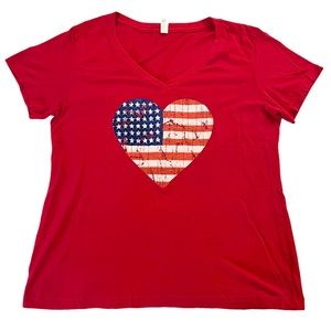 American Flag 🇺🇸 Heart ♥️ Women’s T-shirt, Ideal T by Next Level, Size XXL